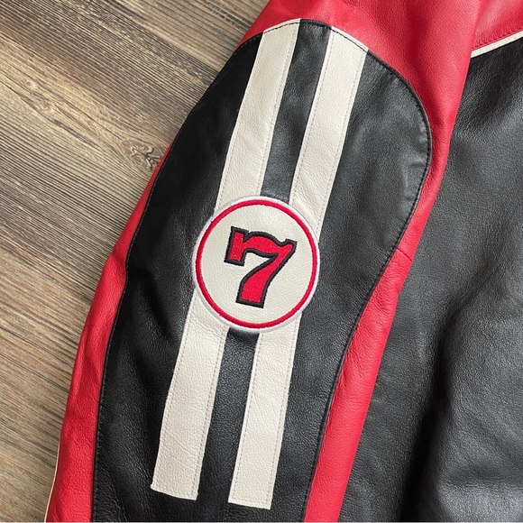 Men’s Leather Racing Motorcycle Jacket, Large/XL, Great Con., Beau Rivage Biloxi - Picture 4 of 13